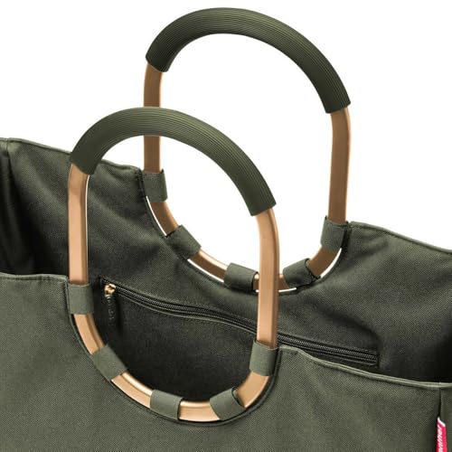 reisenthel loopshopper L forest gold – Stabile Tasche mit praktischen Fächern aus recycelten PET-Flaschen – Charmantes und wasserabweisendes Design