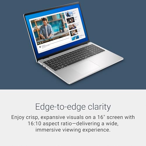 Image of Dell 16 Laptop 16.0-inch FHD+ (1920x1200) Touchscreen Display Intel Core 5(10-Cores, Beat i7-1355U), 16GB DDR5 RAM, 512GB SSD, Windows 11 Pro, Backlit Keyboard, Wi-Fi 6, Copilot Key - Platinum Silver