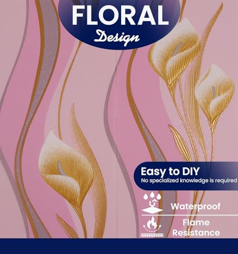 Image of CVD 3D PE Foam Self-Adhesive Wall Stickers | Pink Pattern Wallpaper for Home, Hotel, Living Room, Bedroom & Cafe | DIY Decorative Panel (70 x 70 cm, Approx. 5.8 Sq. Feet, 1 Piece)