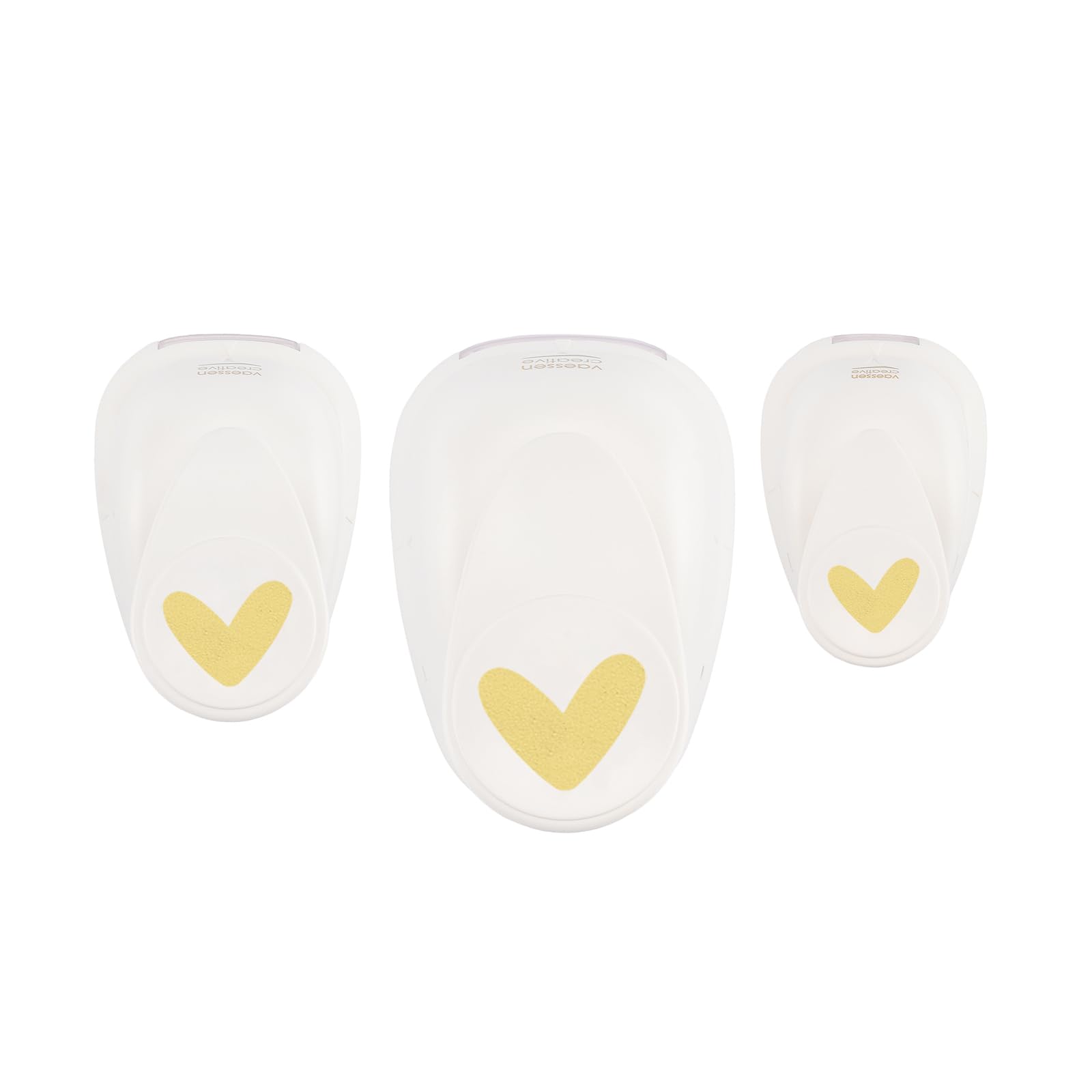 Vaessen Creative Craft Punch Set 3 pcs - Hearts - 0.3 x 0.5 to 1.4 x 1.45 inches - for Paper Crafting, Card Making and Scrapbooking