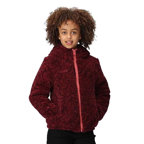 Childrens/Kids Kyrell Zebra Print Reversible Jacket (7-8 Years) (Mineral Red/Burgundy)