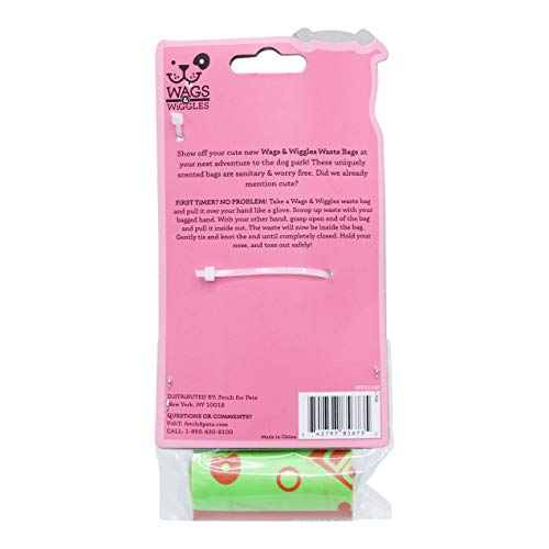 Wags & Wiggles Waste Bag Dispenser With 30 Dog Poop Bags | Pineapple Scented Doggie Bags & Adorable Dispenser | Strong Dog Waste Bags, Great For Everyday Use #TOP2