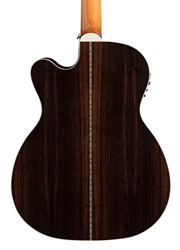 Zager Acoustic Electric Guitar - Zad80Ce Aura Pro Series Guitar Smaller "Om" Size - Solid Cedar/Rosewood - Premier, Handmade Guitars - Acoustic Guitar For Small Hands - Designed For Easy Playability #TOP5