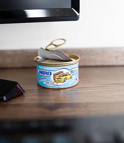 Image of ABRO Car Air Freshener Cans: Spill Proof Air Fresheners for Home, Office, or Car Accessories, Lasts Up to 60 Days - 3 Pack New Car Scent