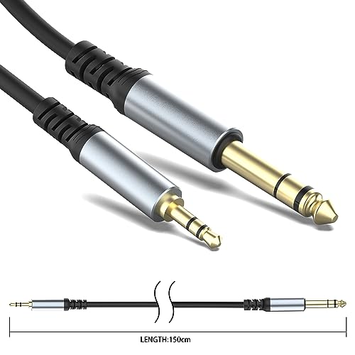 Cable de audio estéreo 3.5mm a 6.35mm HIEbee 1.5 m miniatura 3