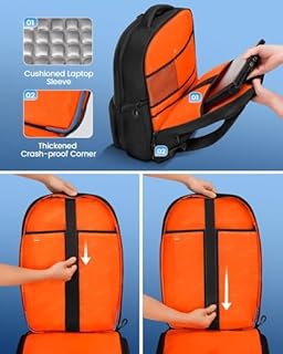 MATEIN Hard Shell Gaming Backpack for Men, Waterproof Extra Large Laptop Backpack with EVA Front Shield, 18 inch TSA Approved Gaming Laptop Bag with Controller Pockets & Cooling Pad Compartment