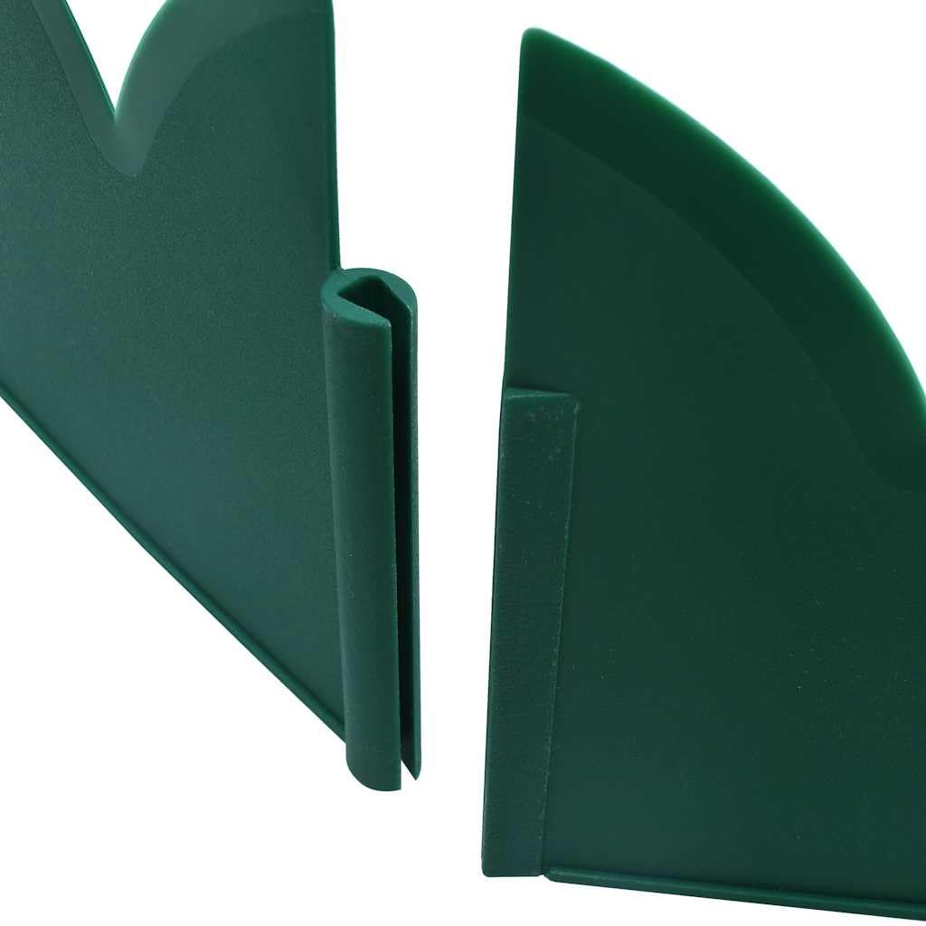 Krawędzie trawnika, 10 sztuk, zielone, 65 x 15 cm, z polipropylenu, system wtykowy, elastyczny system wtykowy do obramowania grządek i trawników, z materiału odpornego na warunki