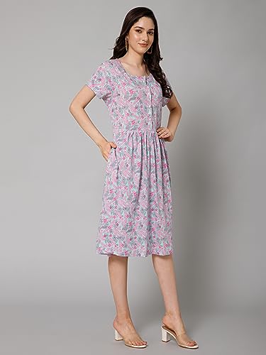 Image of ZELENA Cotton Zipless Maternity Nursing Dress