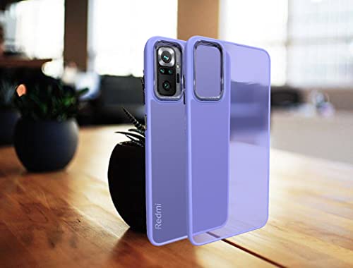 Image of A rtistque Frosted Translucent Back Cover Case for Redmi Note 10 Pro /Redmi Note 10 Pro Max | Electroplated Chrome Ring | Raised Camera Edges for Protection | Smooth Sides TPU - Purple