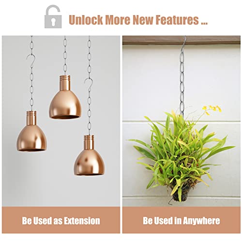 DTICON Space Saving Metal Chain Clothes Hanger Organizer with 7 Slots, Foldable Multiple Hangers in One, Collapsible Vertical Space Saver for Closet (Pack of 10) Silver