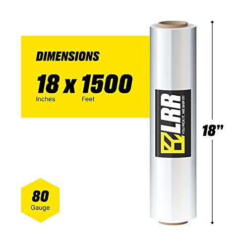 18" Stretch Film/Wrap 1500Ft Clear Stretch Wrap Roll (4 Roll) Heavy Duty Shrink Wrap For Moving, Packing Supplies For Wrapping Furniture, Industrial Plastic Pallet Cling #TOP1