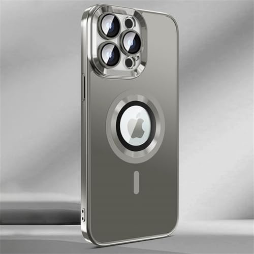 Coque silicone iPhone 13 Pro avec placage mat de luxe gris