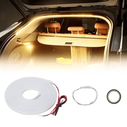Kofferraum Lichtstreifen – 2M Kofferraumbeleuchtung LED Band mit automatischem Sensor, Ambientebeleuchtung Auto Innenraum Kofferraum Deko, wasserdichtes 12V Streifen für Auto Wohnmobil Kofferraum