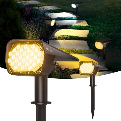 Quntis 2er Solarstrahler Garten Warmweiß Kaltweiß Neutralweiß