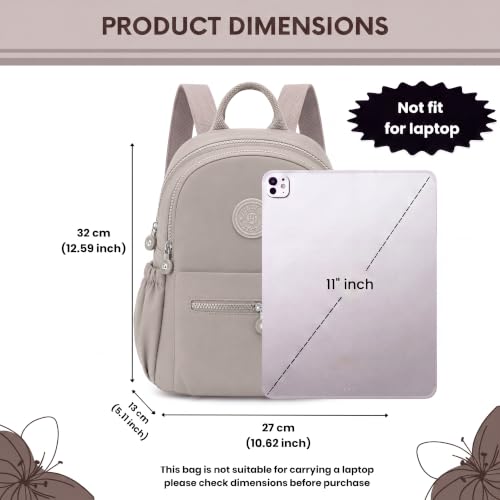 Image of TS WITH TECHSUN Stylish Women Mini Backpack | Lightweight Travel Small Nylon Bag with Multiple Pockets | Anti-Theft Zipper Pocket | Casual, Work, Office, Picnic Backpack for Girls