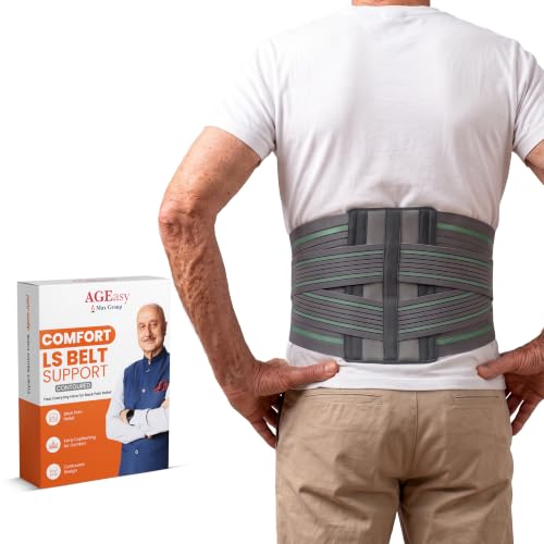 Image of AGEasy (Max Group Comfort Contoured LS Waist Belt | Lumbar Support Belt for Back Pain Relief & Posture Correction | Back Support Belt with Gel Padding for Men & Women