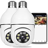 Cámara inalámbrica tipo bombilla E27 para seguridad en interiores, cámara panorámica IP wifi de 1080p, cámara HD con conversación bidireccional