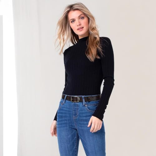 Women Hollow Flower Leather Belt for Jeans Pants Soft Leather Belt with Solid Pin Buckle