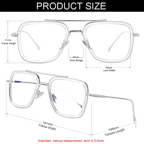 Image of Tony Stark Style Blue Light Blocking Glasses for Men Women, Iron Man and Spider-Man Computer Gaming Glasses