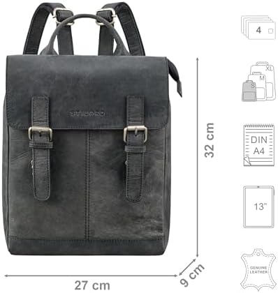 STILORD 'Nala' Kleines Vintage Leren Rugzak Dames Perfect als Lederen Dagrugzak Leren Rugtas Backpack Tas of Vrouwen Waterdichte Rugzak geschikt voor 13,3 inch Tablets, Kleur:veleta - bruin STILORD 'Nala' Kleines Vintage Leren Rugzak Dames Perfect als Lederen Dagrugzak Leren Rugtas Backpack Tas of Vrouwen Waterdichte Rugzak geschikt voor 13,3 inch Tablets, Kleur:veleta - bruin