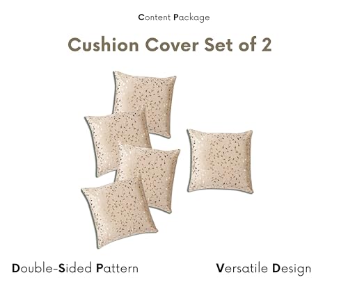 Image of RD TREND Premium Velvet Cushion Covers Set of 5 | Soft Decorative Throw Pillow Covers for Sofa, Bed & Living Room | Cushion Cover 24 inch x 24 inch (60x60 cm) Cream Caramel