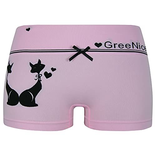 ReKoe 10er Pack Damen Hotpants Microfaser Unterwäsche Katze Panty Hipster Short, Größe:L-XL = 40/42