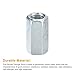 uxcell 3pcs M14x19x40mm Coupling Nuts - Galvanized Carbon Steel Hex Threaded Rod Coupler for Furniture, Electronic, Industrial
