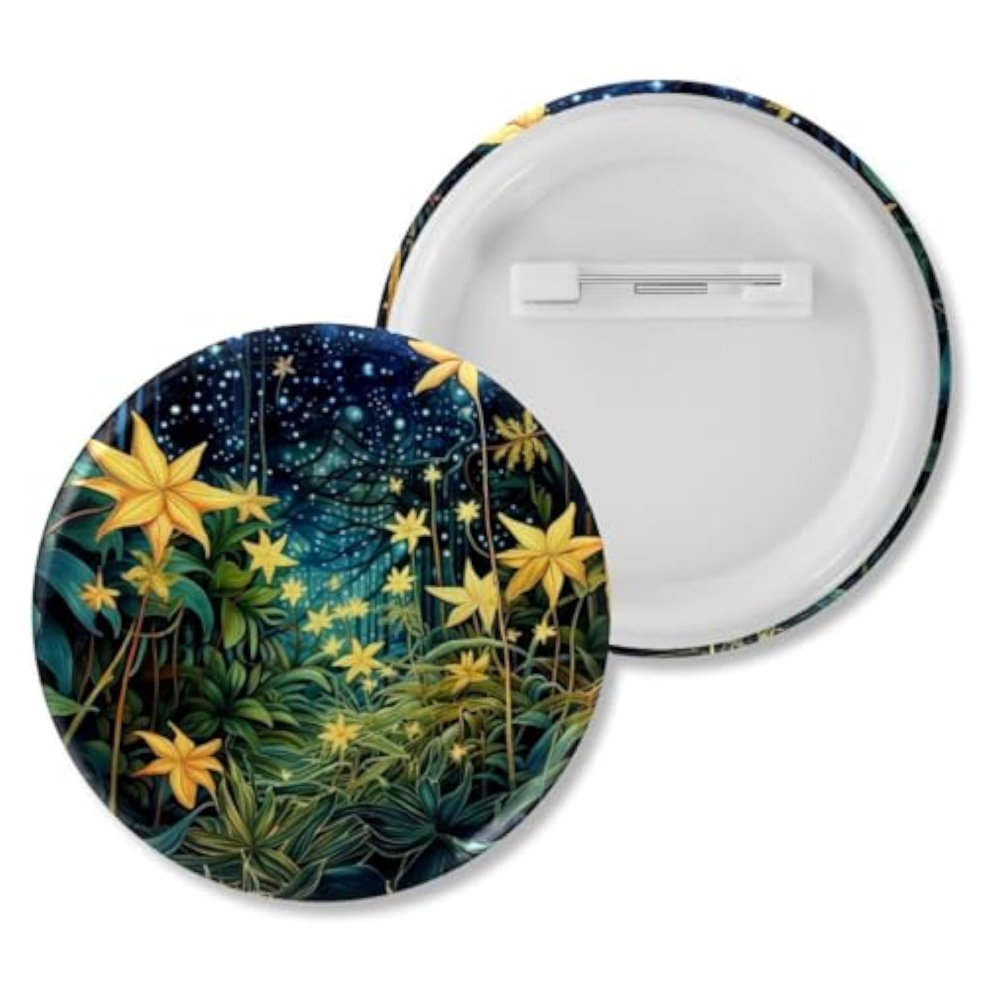 Children's Starry Plants Trendy Button Pins 6-Pack