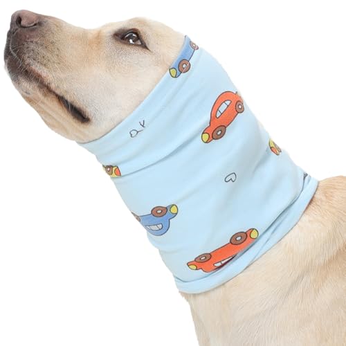 Image of Nanaki Soft Dog Ear Covers For Blow Drying Grooming-Quiet Dog Noise Cancelling Ear Muffs Protection For Sound Thunderstorm,Fireworks,No Shake Head Wrap Hematoma Anti-Scratching,Snood Protector Blue,XL