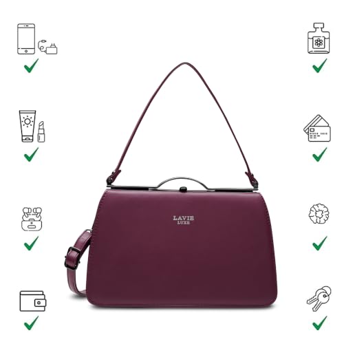 Image of Lavie Luxe Women's Book Satchel Frame Satchel Handbag | Satchel Bag for Work | Ladies Purse | Stylish Shoulder Bag | Gift For Women