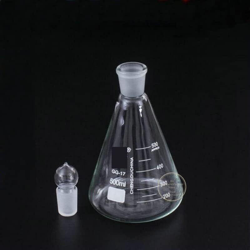 Szklana kolba do laboratorium, 1 sztuk/partia laboratoryjna 50 ml 1000 szklana stożkowa z krzemianu szlifowanym korkiem #24#29#34(500ml N0.29)