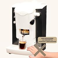 FABER COFFEE MACHINES | Modell Slot Plast | Kaffeemaschine für ESE-Pads 44 mm | Farbe Schwarz Kunststoff Weiß | Padpresse aus Messing – Ansicht 5