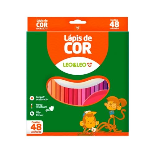 LAPIS 48 CORES RESINA SEXTAVADO UND LEOELEO