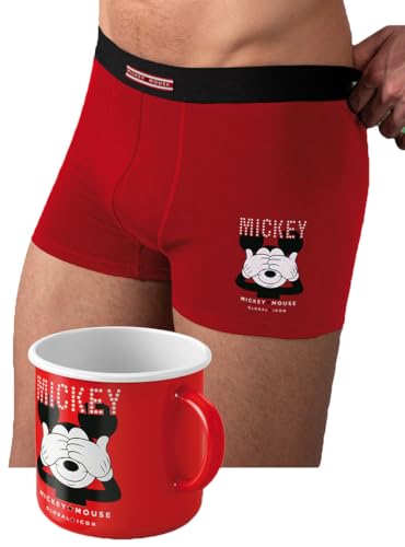 Disney - Boxer Homme Rouge Mickey Homme, rouge, 12