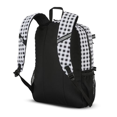 Image of High Sierra Everclass Backpack - Travel or Work Laptop Bookbag with 360 Reflectivity, Dual Water Bottle Pockets & Fits Laptops Up To 15.6 inch, One Size, GINGHAM /BLACK