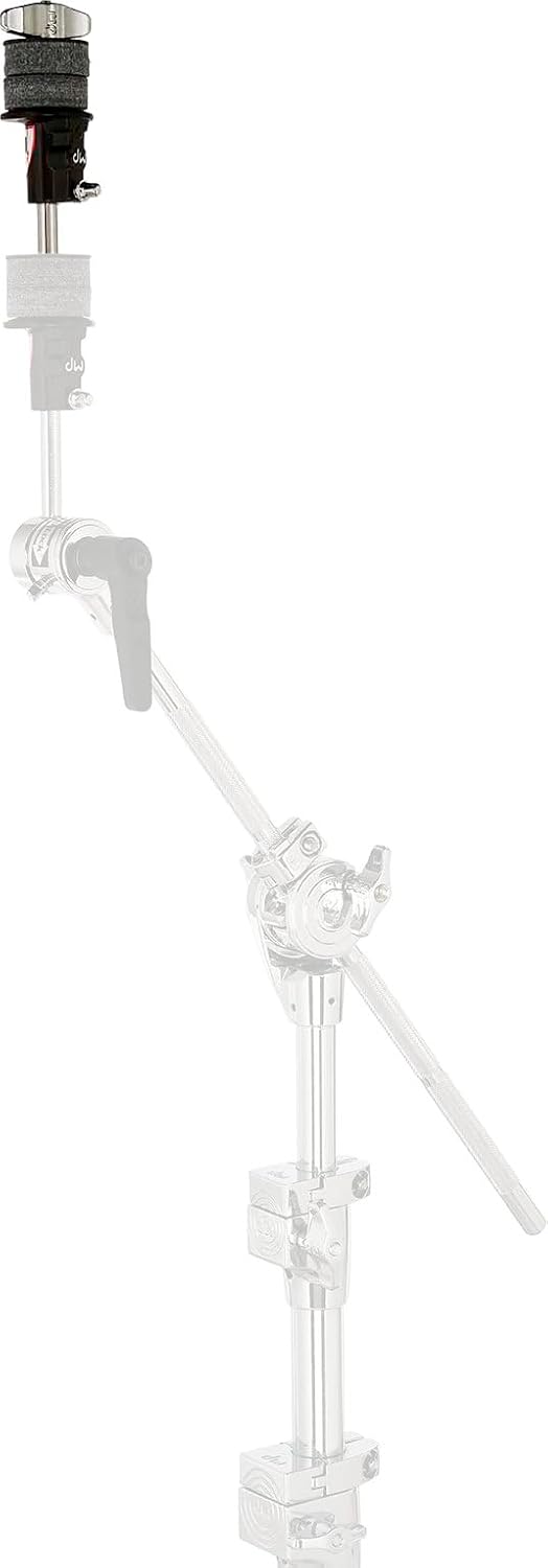 DW DWSM904 Cymbal Stacker attached to a cymbal stand, showing its vertical orientation.