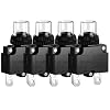 7Amp Circuit Breakers Thermal Overload Switch Protector 88 Series Manual Push Button Reset with Quick Connect Terminals and Waterproof Button Cap 32VDC or 125/250VAC 4PCS