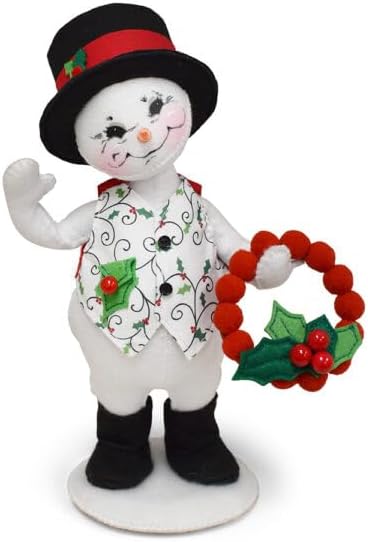 Annalee Holly Jolly Snowman, 9 inch Collectible Figurine