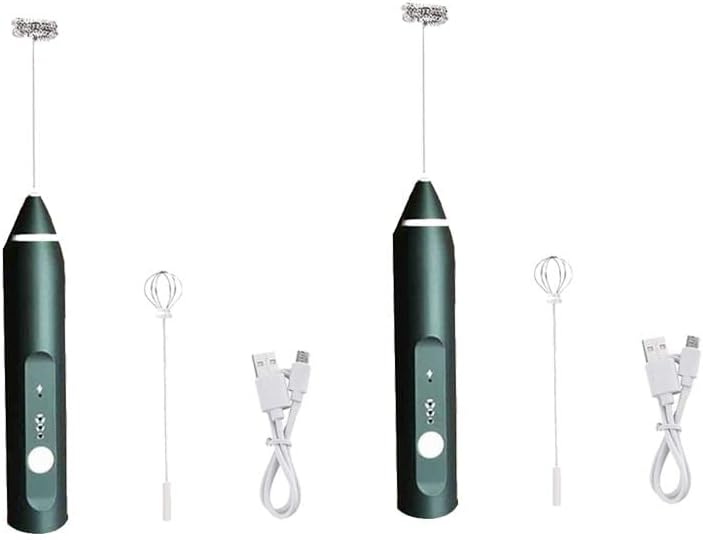 2Pcs Black Electric Milk Frother Wand and Eggbeater 3 Speeds to Control,Electric Stick Blender