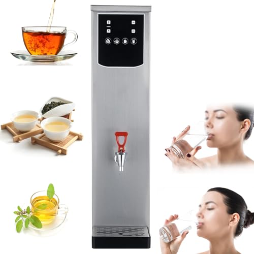 Caldera de agua caliente, comercial, 20 L, 2,5 kW, acero inoxidable, autollenado, control automático de temperatura, grifo antigoteo, perfecto para hacer té y café en comedores del personal