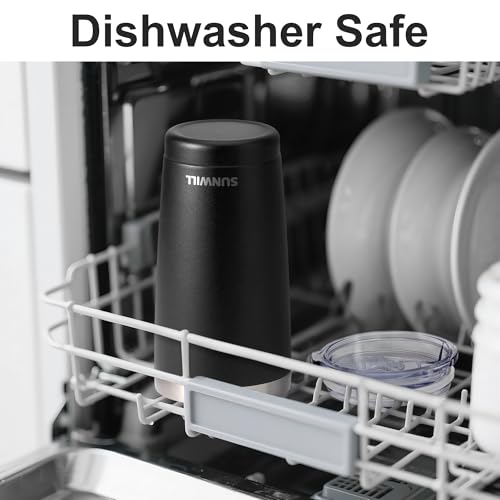 Image of SUNWILL Travel Coffee Mug with Lid, 20 oz Tumbler Set of 2, Insulated Stainless Steel Cup for Water, Tea, Ice, Powder Coated Black 2 pack