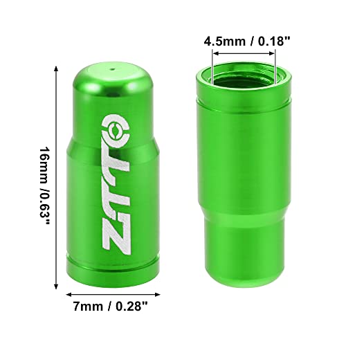 X AUTOHAUX 10 piezas Tapas de Válvula de Aleación de Aluminio para Neumáticos con Válvula Tipo Francesa para Bicicleta de Montaña, Bicicleta de Ruta MTB Verde miniatura 4