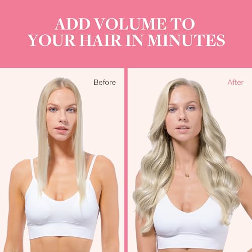 Image of GOO GOO Clip in Hair Extensions Real Human Hair, Remy Human Hair Extensions Clip ins for Women, Natural Human Hair, 14inch 110g 7Pcs, 17A /60A Ash Blonde Highlighted Platinum Blonde