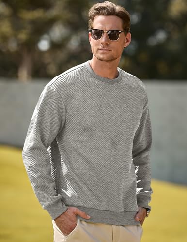 Casual Fleece Crewneck Pullover Sweatshirts Warm Winter Fall Geometric Texture Long Sleeve Sweater3