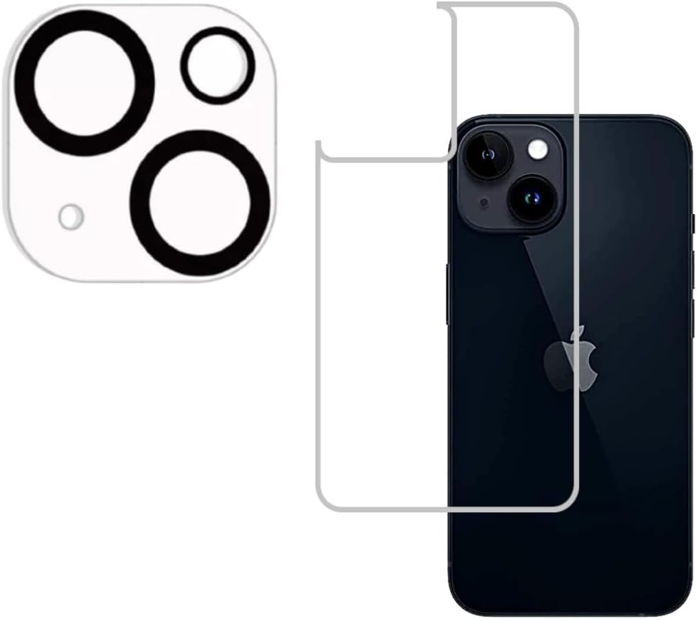 TECH KONNECT Ultra Thin Flexible Back Guard with Transparent Camera Protector for iPhone 15 Plus, Tempered Glass