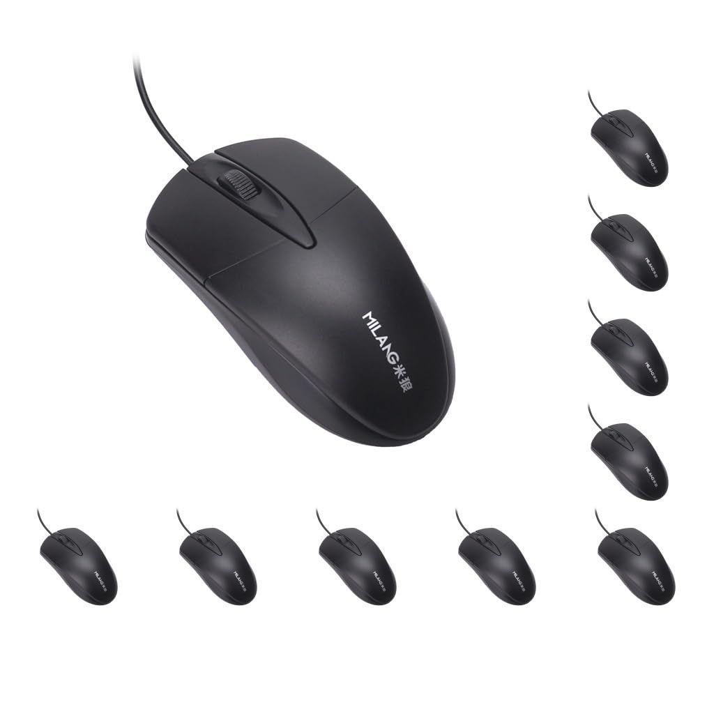 10 set di mouse da gioco USB ottico da 1000 DPI a 3 pulsanti, mouse da gioco per computer portatili e PC