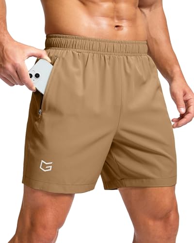 Image of G Gradual Men's Athletic Running Shorts with Zipper Pockets Quick Dry 7 inch / 5 inch / 9 inch Workout Gym Shorts for Basketball Hiking