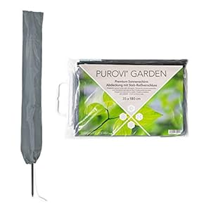 Purovi beschermhoes voor parasols, grijs, 35×180 cm