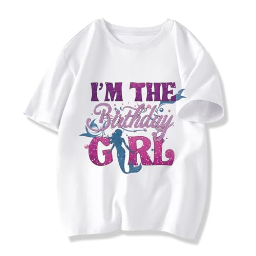 Image of Birthday Girl Tshirt Toddler Birthday Shirts Tees Little Kids Top Outfit Cotton Short Sleeve 2nd 3rd 4th 5th 6th 7th 8th