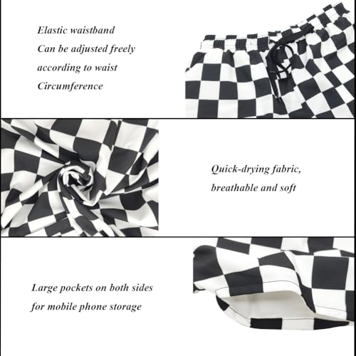 Mens Swim Trunks with Compression Liner Quick Dry Zipper Pocket Bathing4